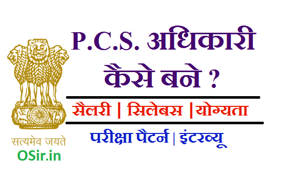 पी.सी.एस. PCS अधिकारी कैसे बने? फुल फॉर्म/योग्यता/उम्र सीमा/वेतन | How to  PCS officer in hindi ?