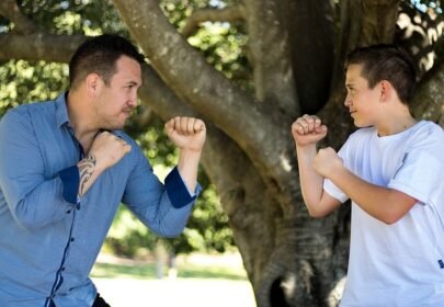 sons fight father fighting photo