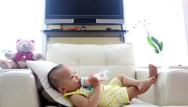 baby drinking milk